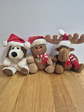 Sears Christmas Collectible Plush - Dog 2003, Bear 2004 & Moose 2005